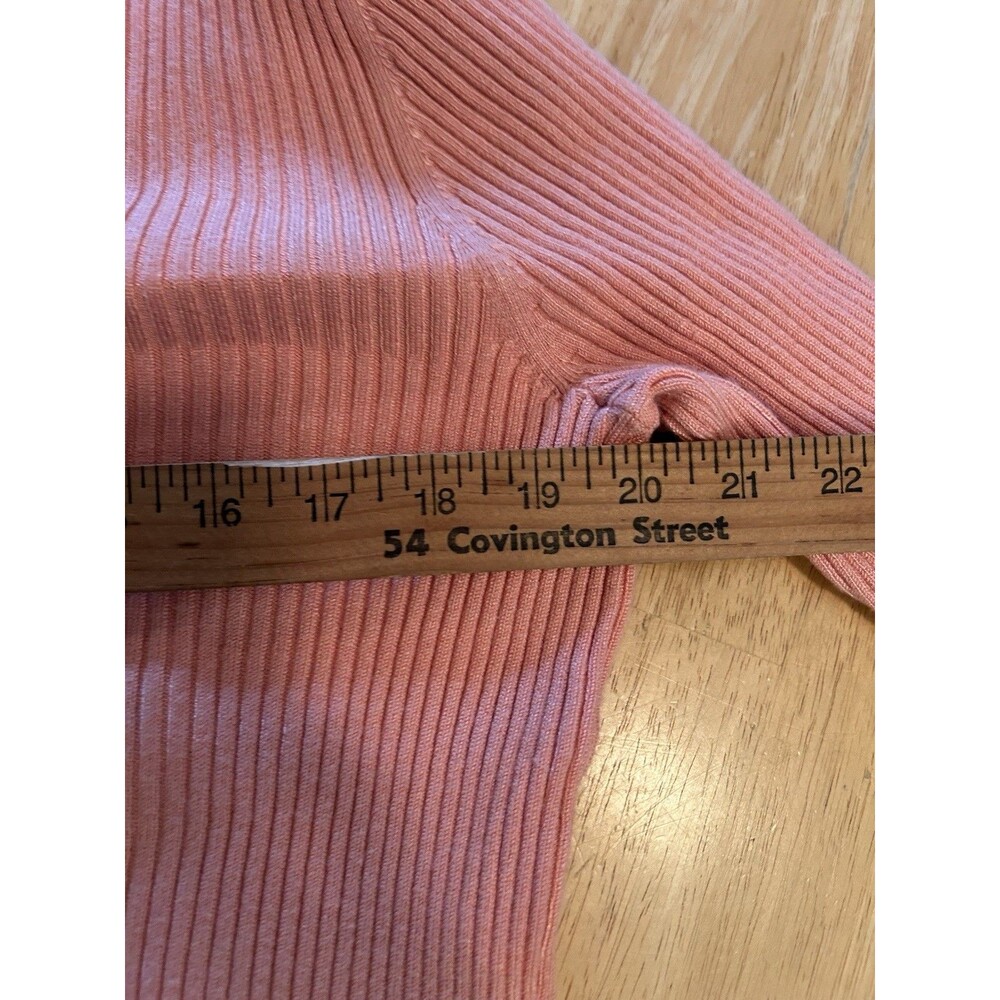 Worthington Peach Ribbed Button Front Cardigan Sweater Women’s 1X Soft Chic - Picture 12 of 13